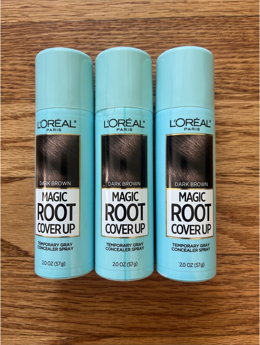 3 New L'Oreal Paris Magic Root Cover Spray Dark Brown - 2oz Each Can